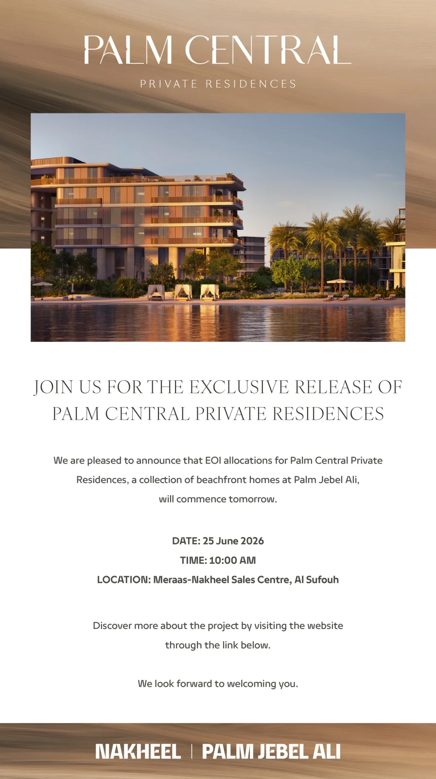 EOI ALLOCATIONS FOR PALM CENTRAL PRIVATE RESIDENCES